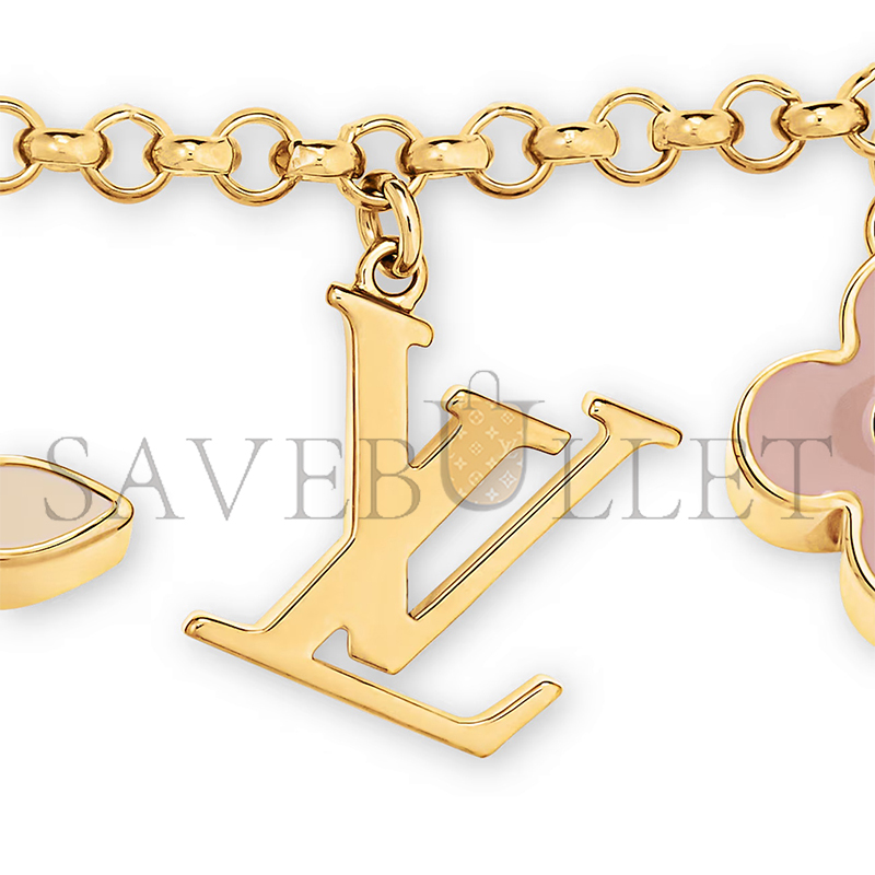 LOUIS VUITTON FLEUR DE MONOGRAM BAG CHARM CHAIN M01413